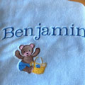 Broderie linge de maison : Couverture brodée