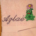 Broderie linge de maison : Drap de douche Camille
