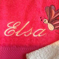 Broderie linge de maison : Drap de douche Elvis