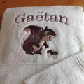 Broderie linge de maison : Drap de douche Gaëtan